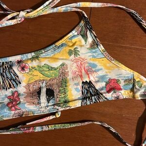 Frankie's Bikinis White and Multicolor Bikini Top